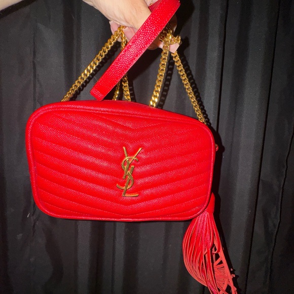 SAINT LAURENT MINI LOU CROSSBODY in ROUGE EROS - Picture 3 of 8